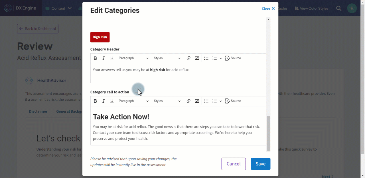 Demonstration adding a link to a CTA