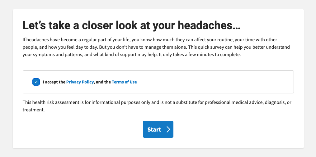 Headache HealthAdvisor HRA