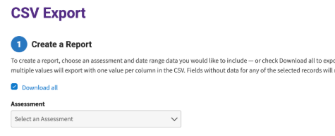 CSV export for all HealthAdvisor assessments