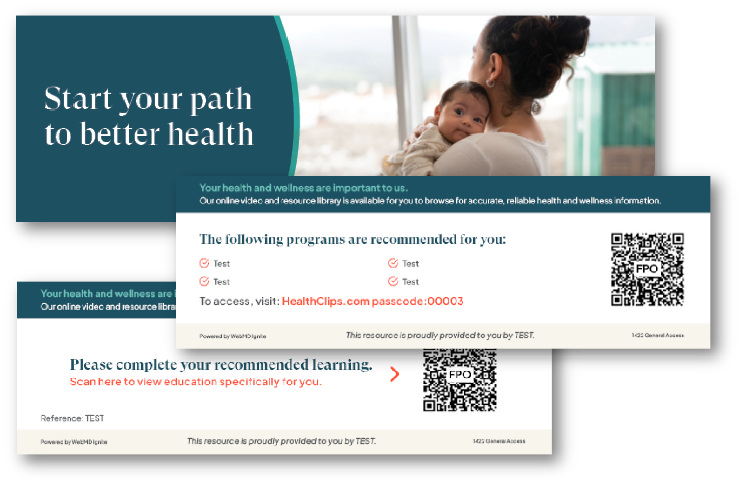 Stock images of WebMD TV bookmarks.